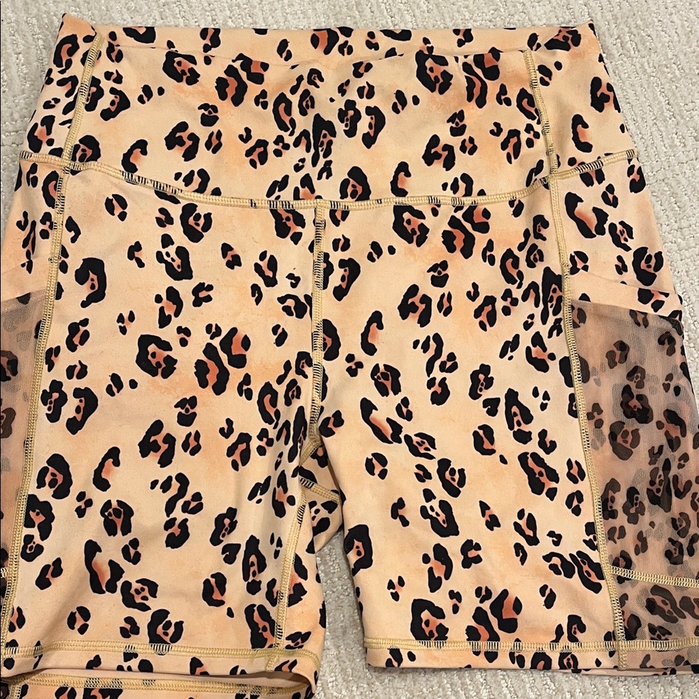 Fabletics Leopard Print Bike Shorts